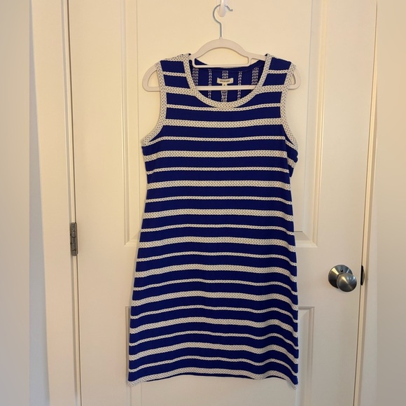 NWT Max Studio Blue and White Sleeveless Sheath Dress - Picture 1 of 7